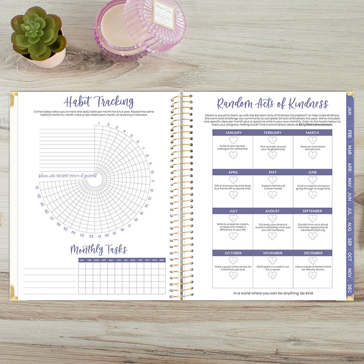 2026 Hard Cover Planner, 8.5" x 11", Spread Kindness Like Wildflowers