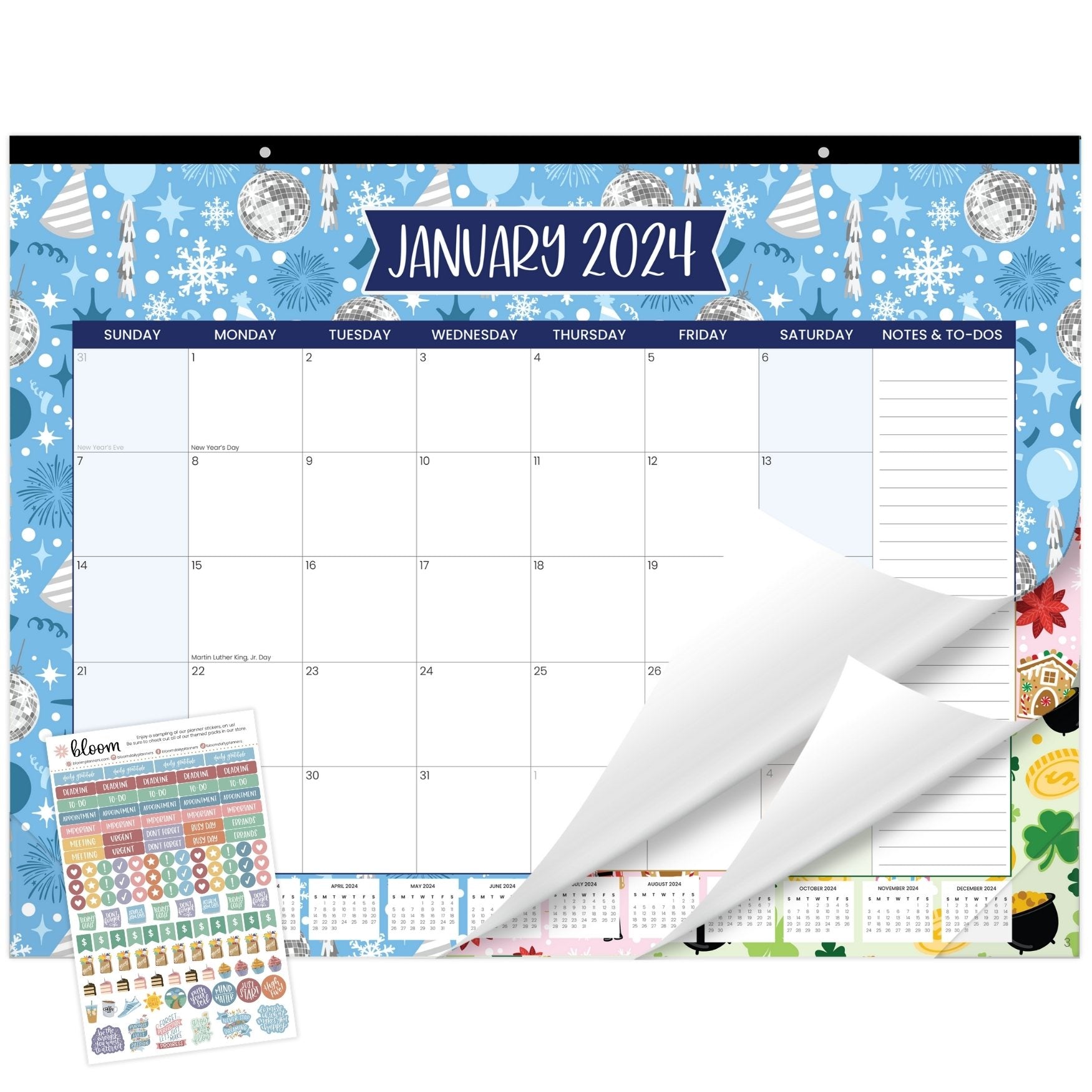 Boxclever Press Family Weekly Planner 2024 Calendar. 12 Month Wall