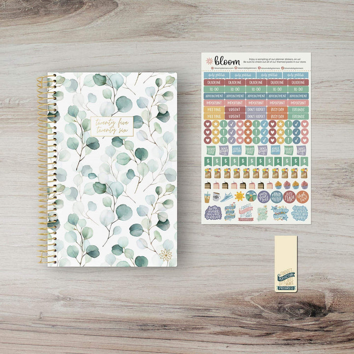 2025-26 Soft Cover Planner, 5.5" x 8.25", Boho Greenery