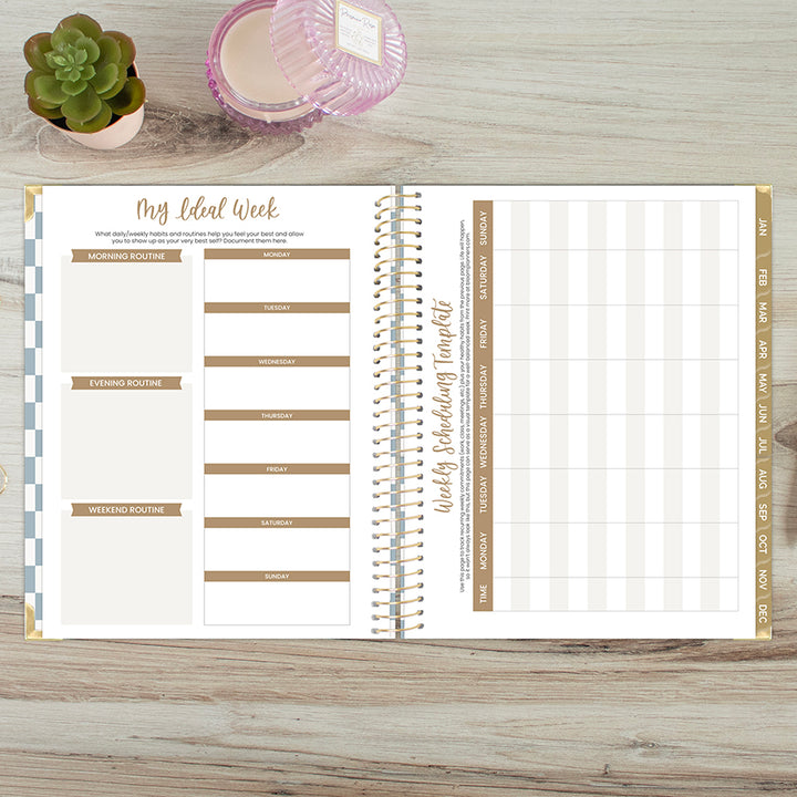 2026 Hard Cover Planner, 8.5" x 11", Checkered