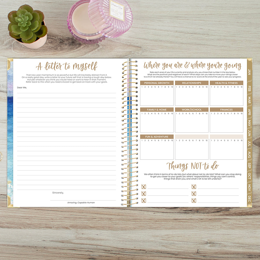 2026 Hard Cover Planner, 8.5" x 11", Coastal Calm