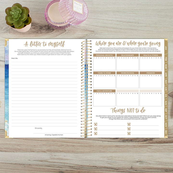 2026 Hard Cover Planner, 8.5" x 11", Coastal Calm