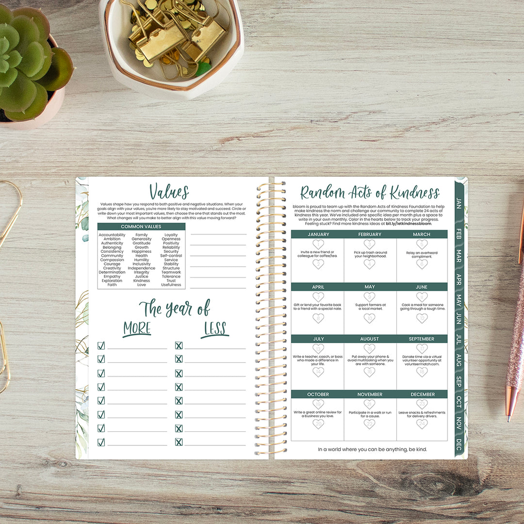 2026 Soft Cover Planner, 4" x 6", Eucalyptus, White