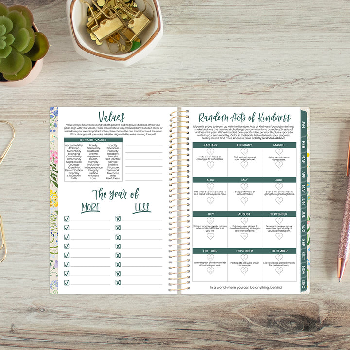 2026 Soft Cover Planner, 4" x 6", Garden Party, Beige