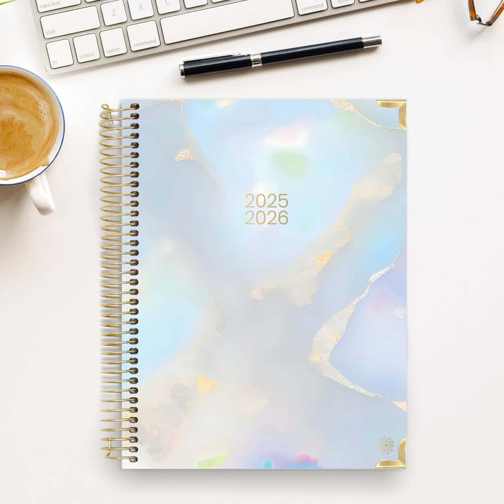 2025-26 Hard Cover Planner, 8.5" x 11", Iridescent Opal