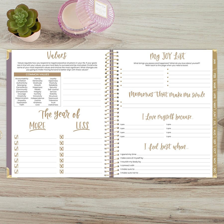 2026 Hard Cover Planner, 8.5" x 11", Linen, Purple