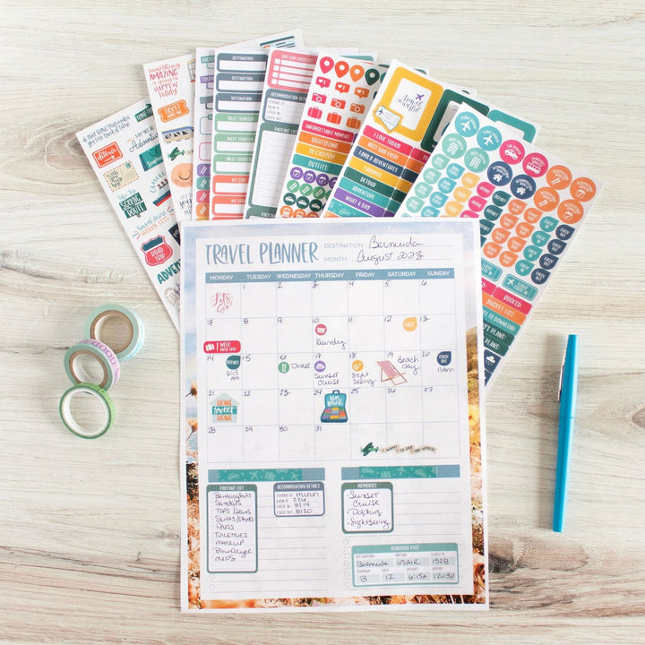 Planner Stickers, Travel Pack
