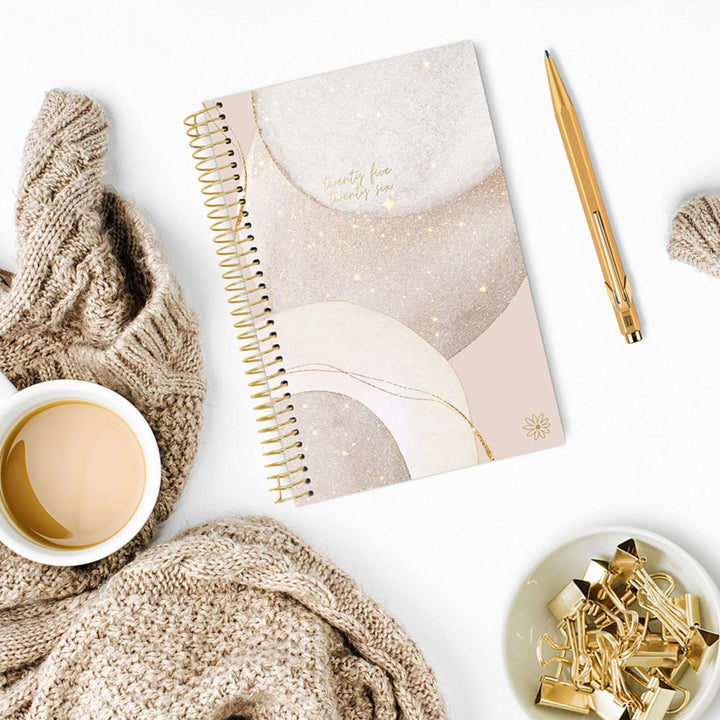 2025-26 Soft Cover Planner, 5.5" x 8.25", Brushed Beige