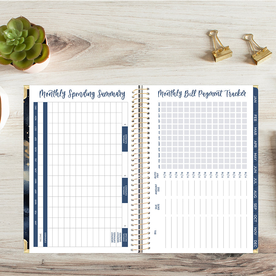 2026 Hard Cover Planner, 5.5" x 8.25", Midnight Sky