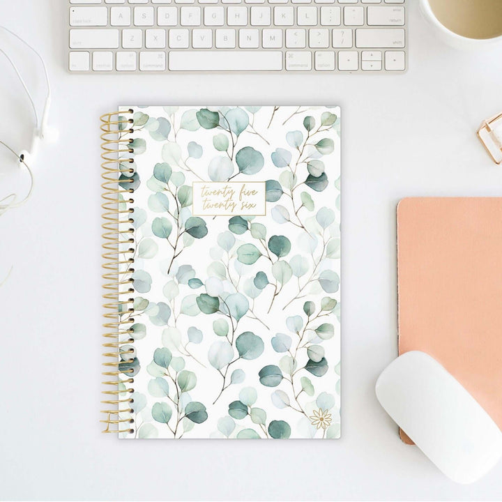 2025-26 Soft Cover Planner, 5.5" x 8.25", Boho Greenery