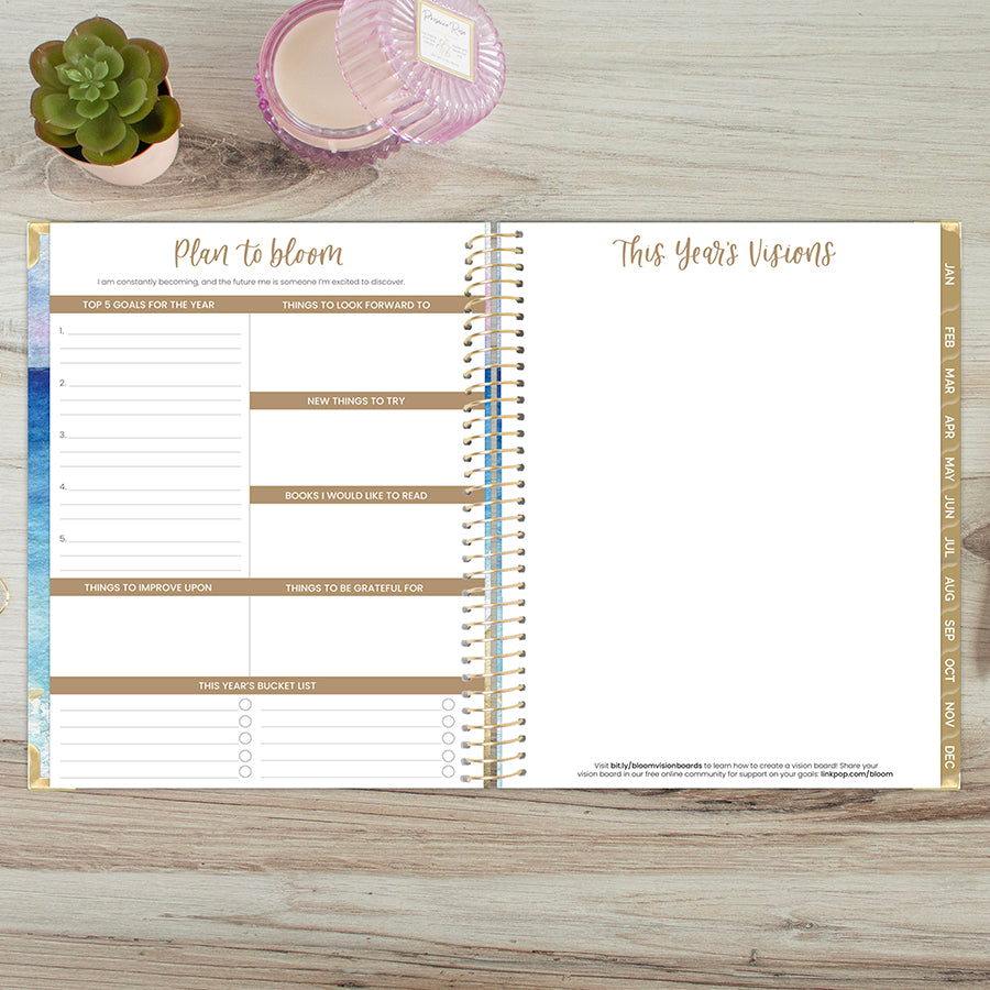 2026 Hard Cover Planner, 8.5" x 11", Coastal Calm