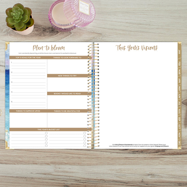 2026 Hard Cover Planner, 8.5" x 11", Coastal Calm