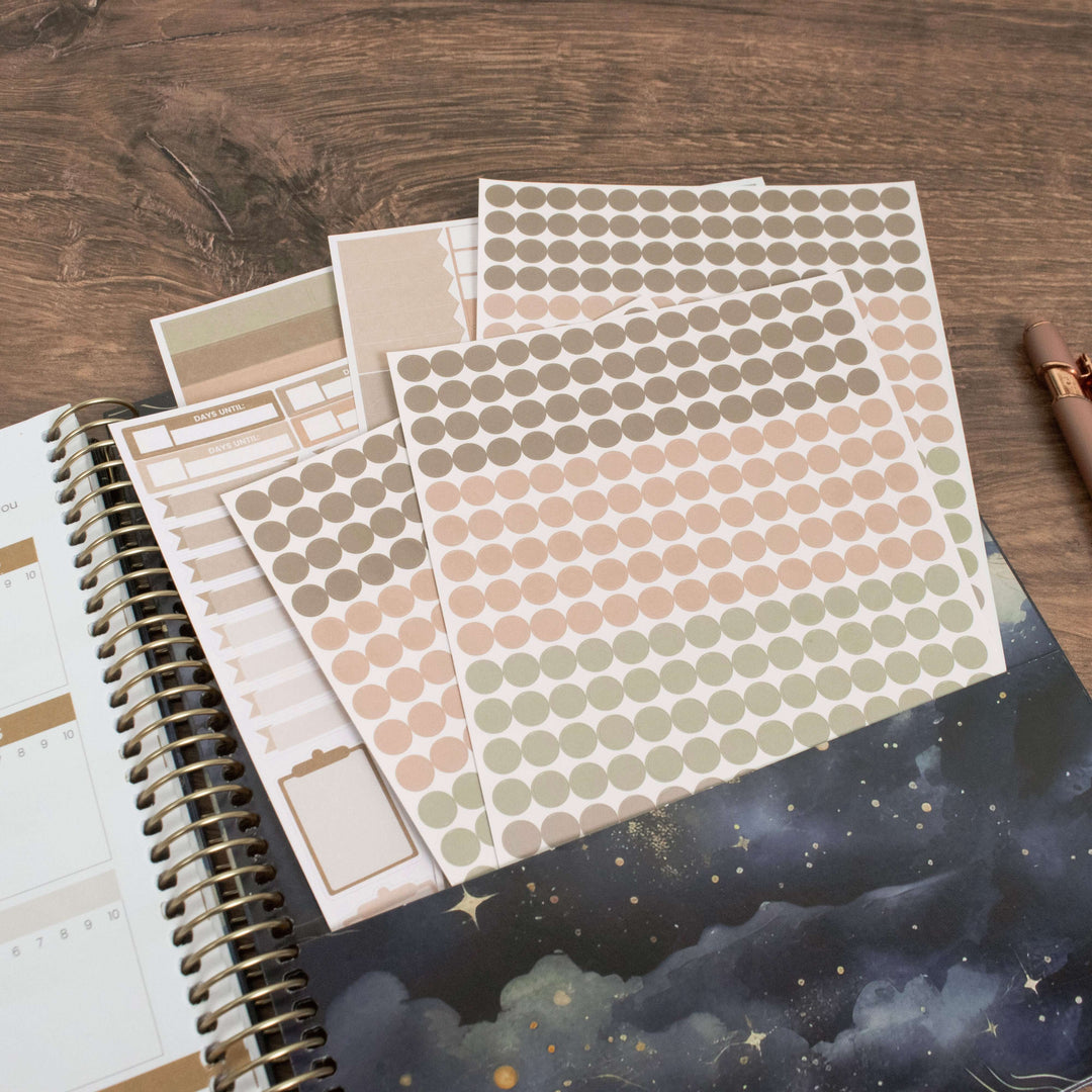 Planner Stickers, Color Coding Pack, Aesthetic Boho