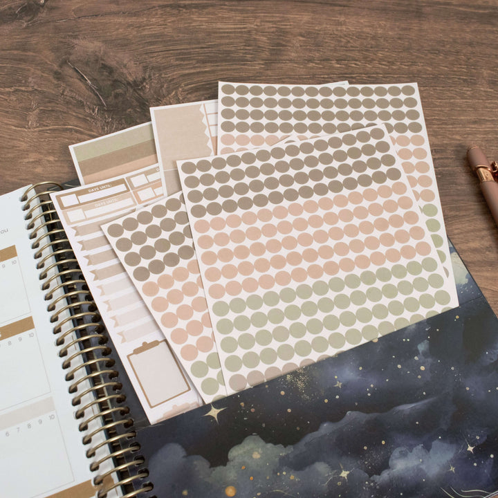 Planner Stickers, Color Coding Pack, Aesthetic Boho