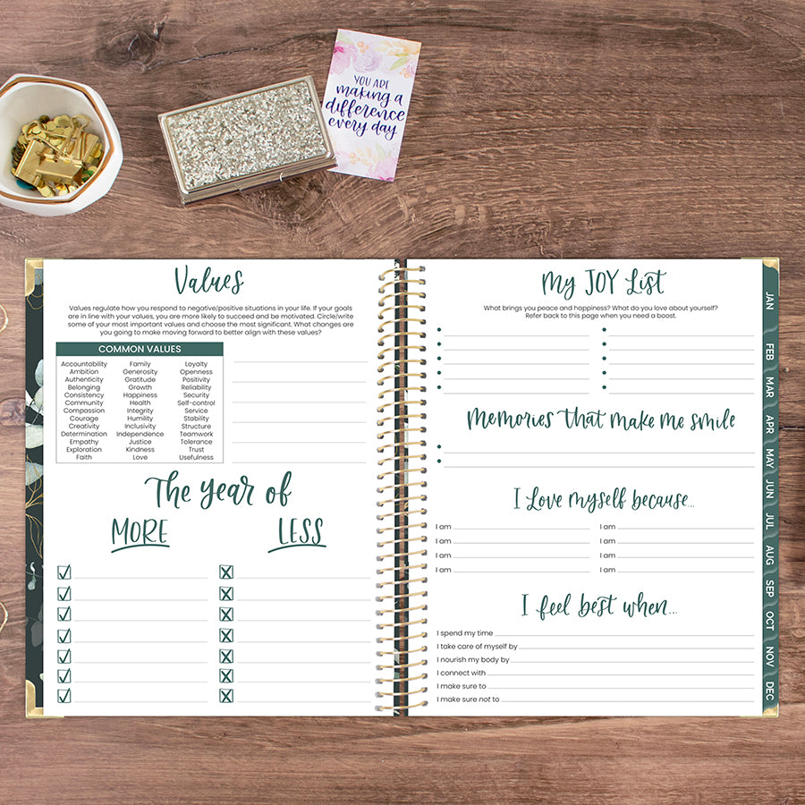 2026 Hard Cover Planner, 8.5" x 11", Eucalyptus, Green