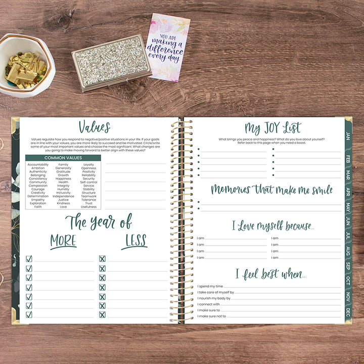 2026 Hard Cover Planner, 8.5" x 11", Eucalyptus, Green