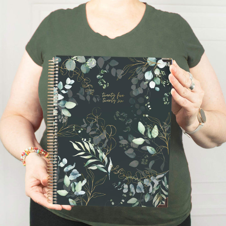2025-26 Hard Cover Planner, 8.5" x 11", Eucalyptus, Green