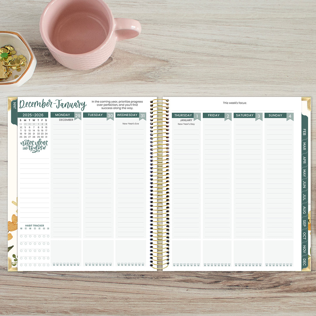 2026 Vision Planner, 7.5" x 9", Eucalyptus, White