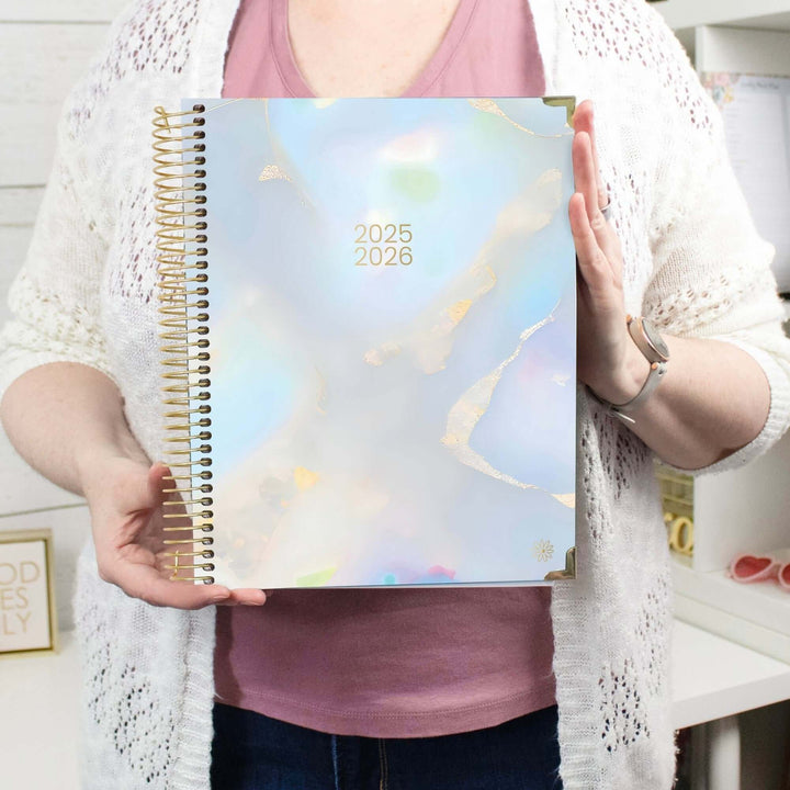 2025-26 Hard Cover Planner, 8.5" x 11", Iridescent Opal