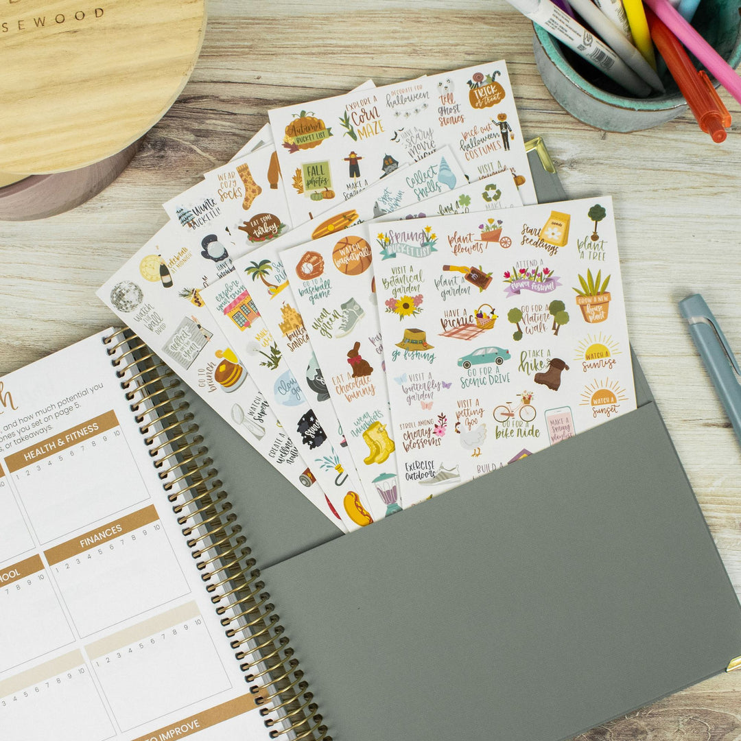 Planner Stickers, Seasonal Bucket Lists