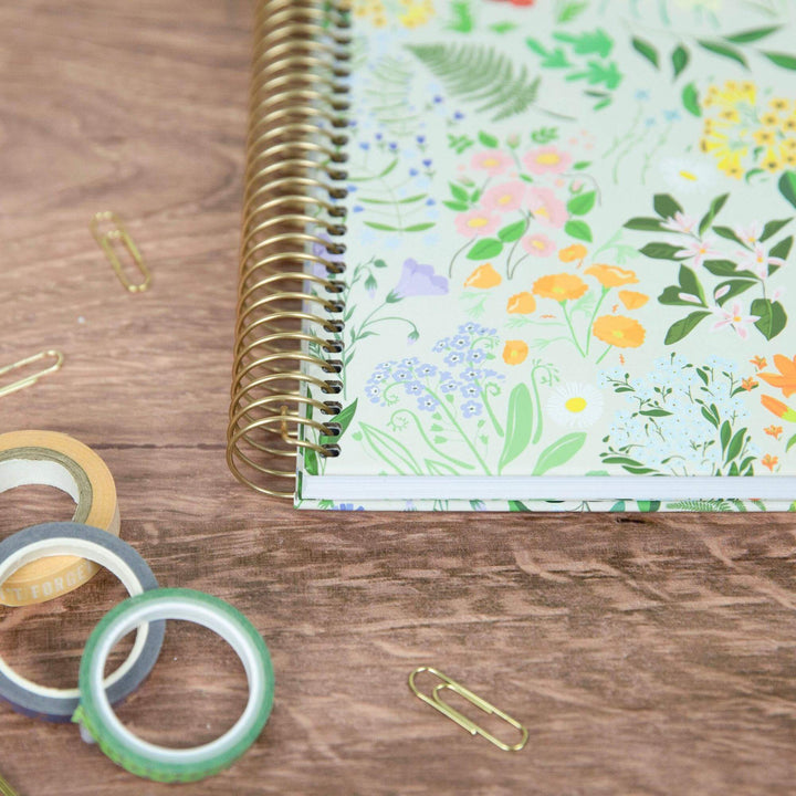 2025-26 Hard Cover Planner, 8.5" x 11", Garden Party, Beige