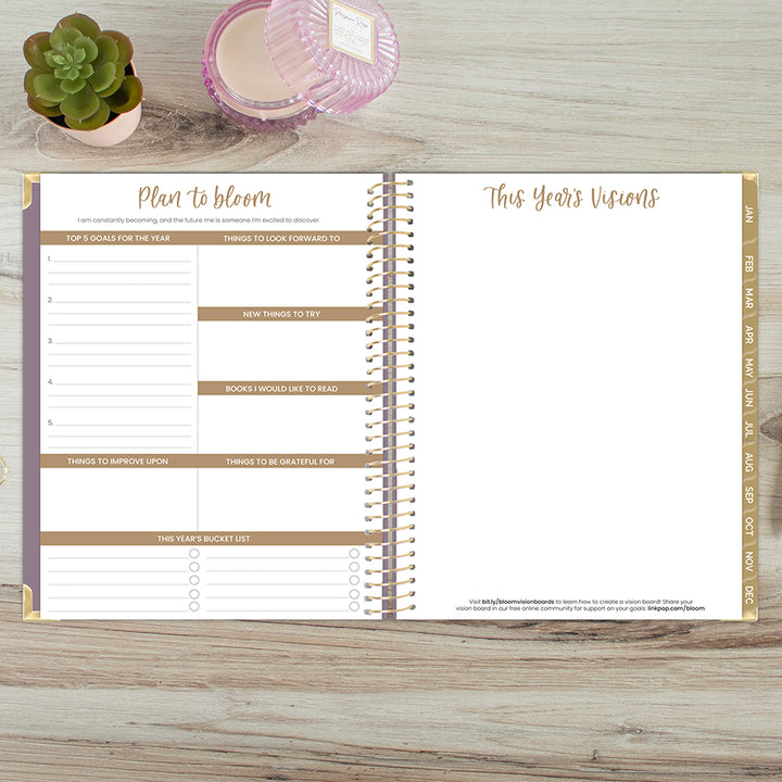 2026 Hard Cover Planner, 8.5" x 11", Linen, Purple