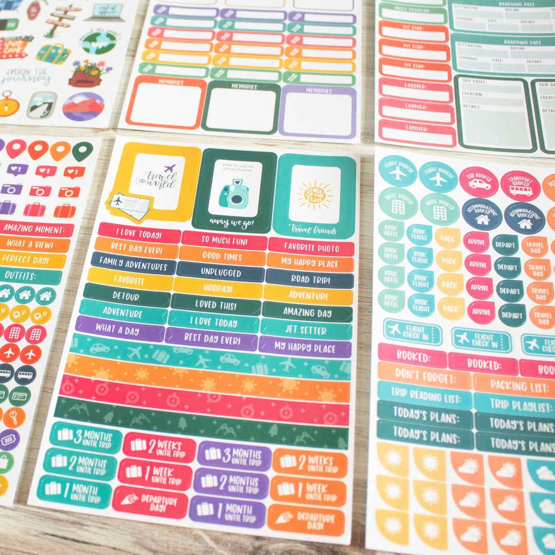 Planner Stickers, Travel Pack
