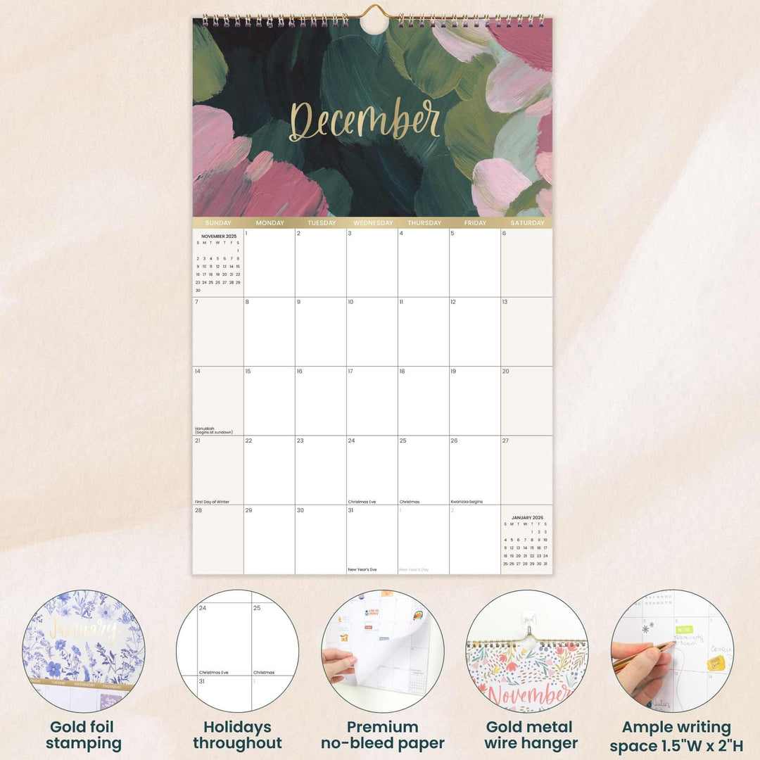 2026 Hanging Calendar, 11" x 17", Seasonal