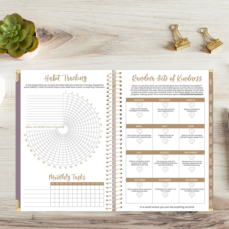 2026 Hard Cover Planner, 5.5" x 8.25", Linen, Purple