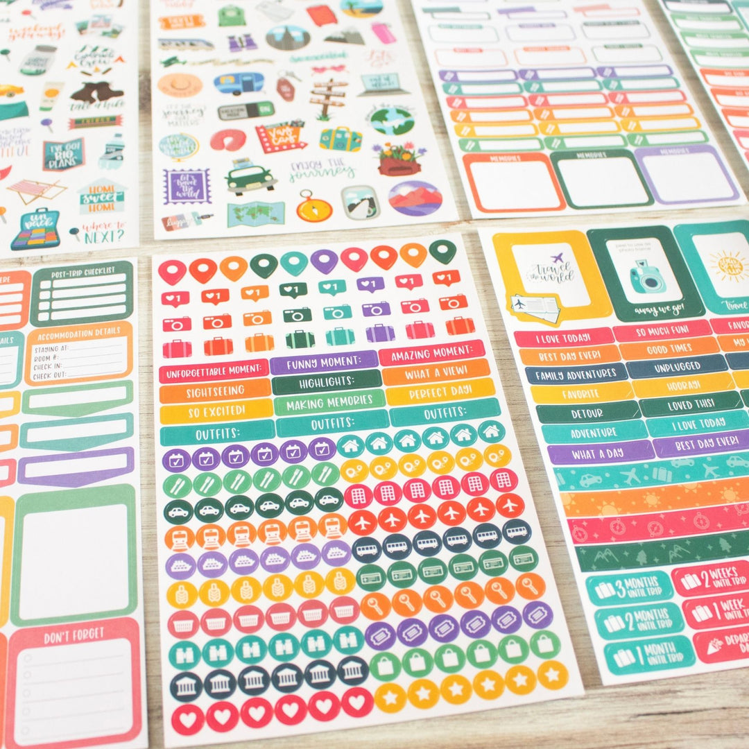 Planner Stickers, Travel Pack