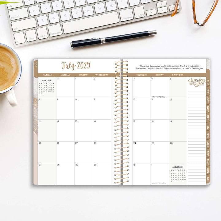 2025-26 Soft Cover Planner, 5.5" x 8.25", Brushed Beige