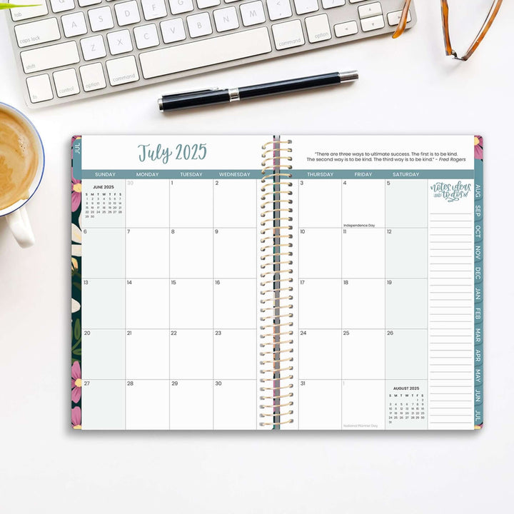 2025-26 Soft Cover Planner, 5.5" x 8.25", Blooming Wildly