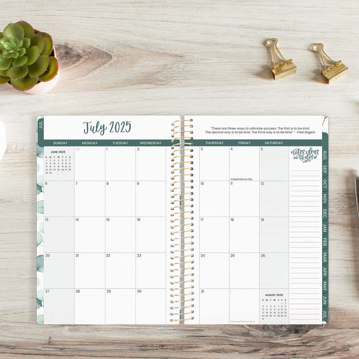 2025-26 Soft Cover Planner, 5.5" x 8.25", Boho Greenery