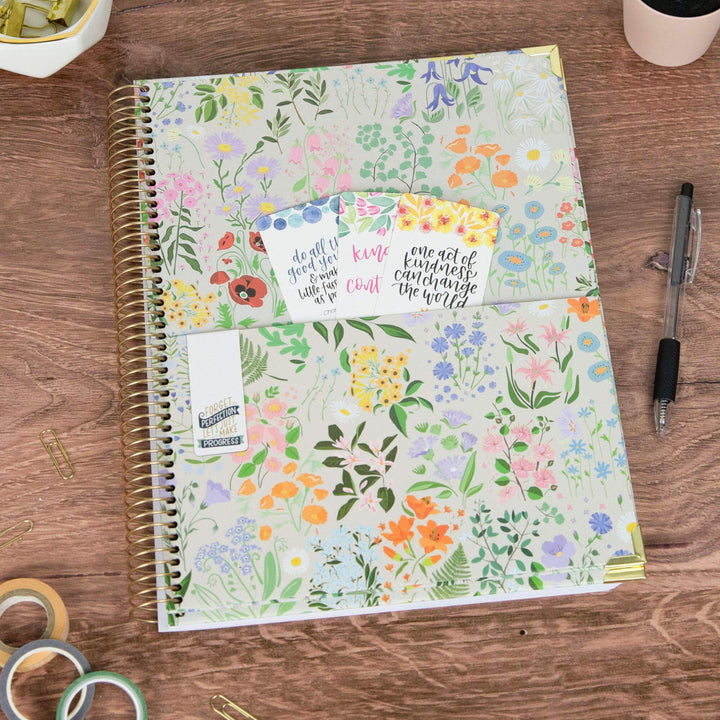 2025-26 Hard Cover Planner, 8.5" x 11", Garden Party, Beige