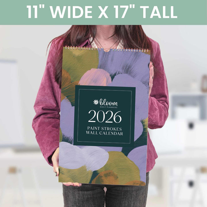 2026 Hanging Calendar, 11" x 17", Paint Strokes