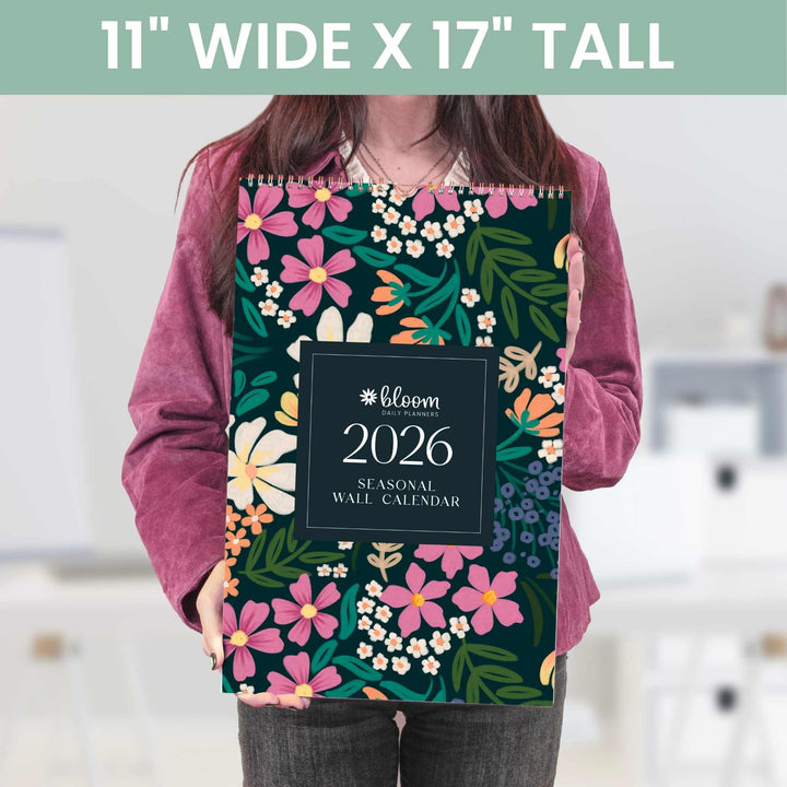 2026 Hanging Calendar, 11" x 17", Seasonal