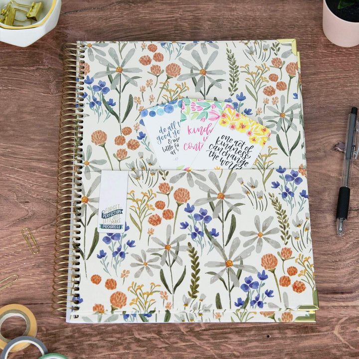 2025-26 Hard Cover Planner, 8.5" x 11", Whimsical Wildflowers