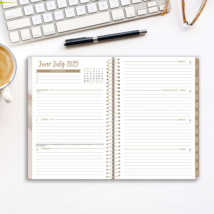 2025-26 Soft Cover Planner, 5.5" x 8.25", Brushed Beige