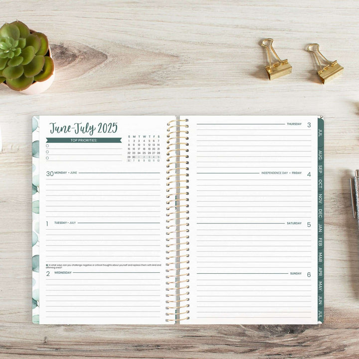 2025-26 Soft Cover Planner, 5.5" x 8.25", Boho Greenery