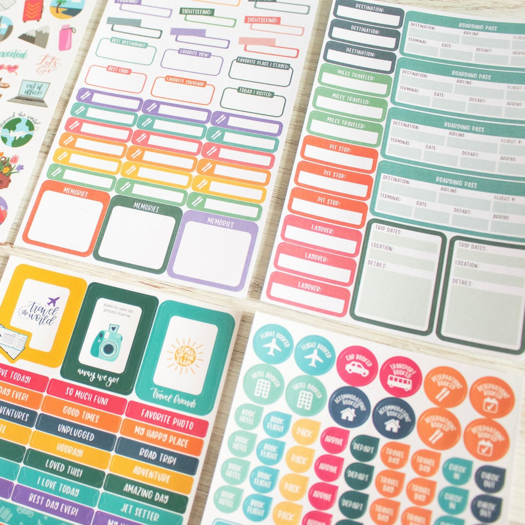 Planner Stickers, Travel Pack