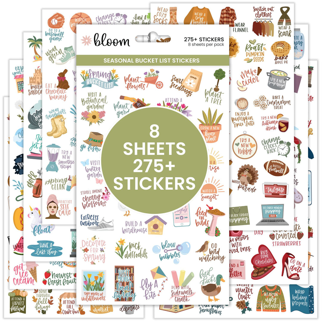 Planner Stickers, Seasonal Bucket Lists