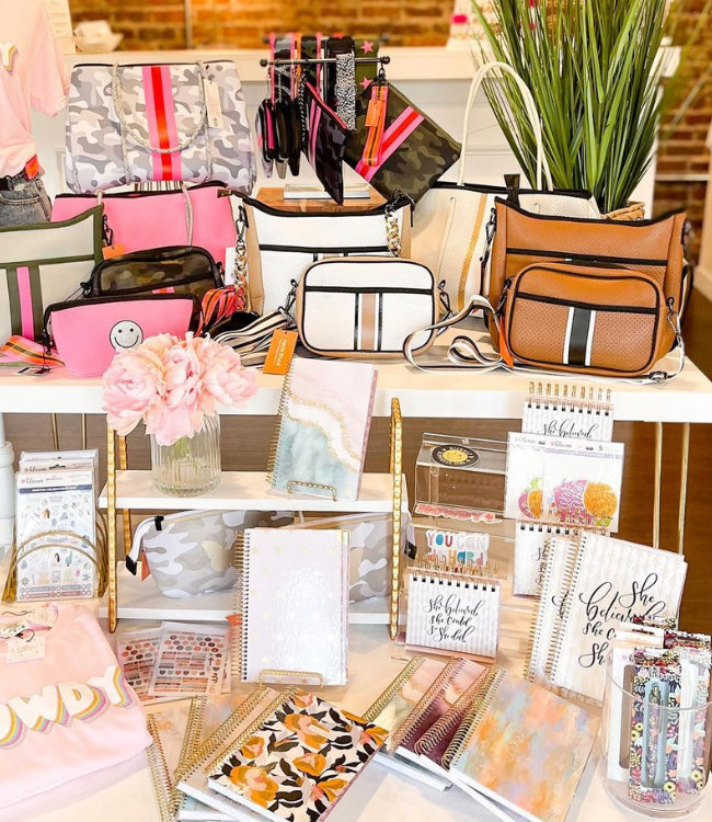 bloom items mixed with other products in a store display.