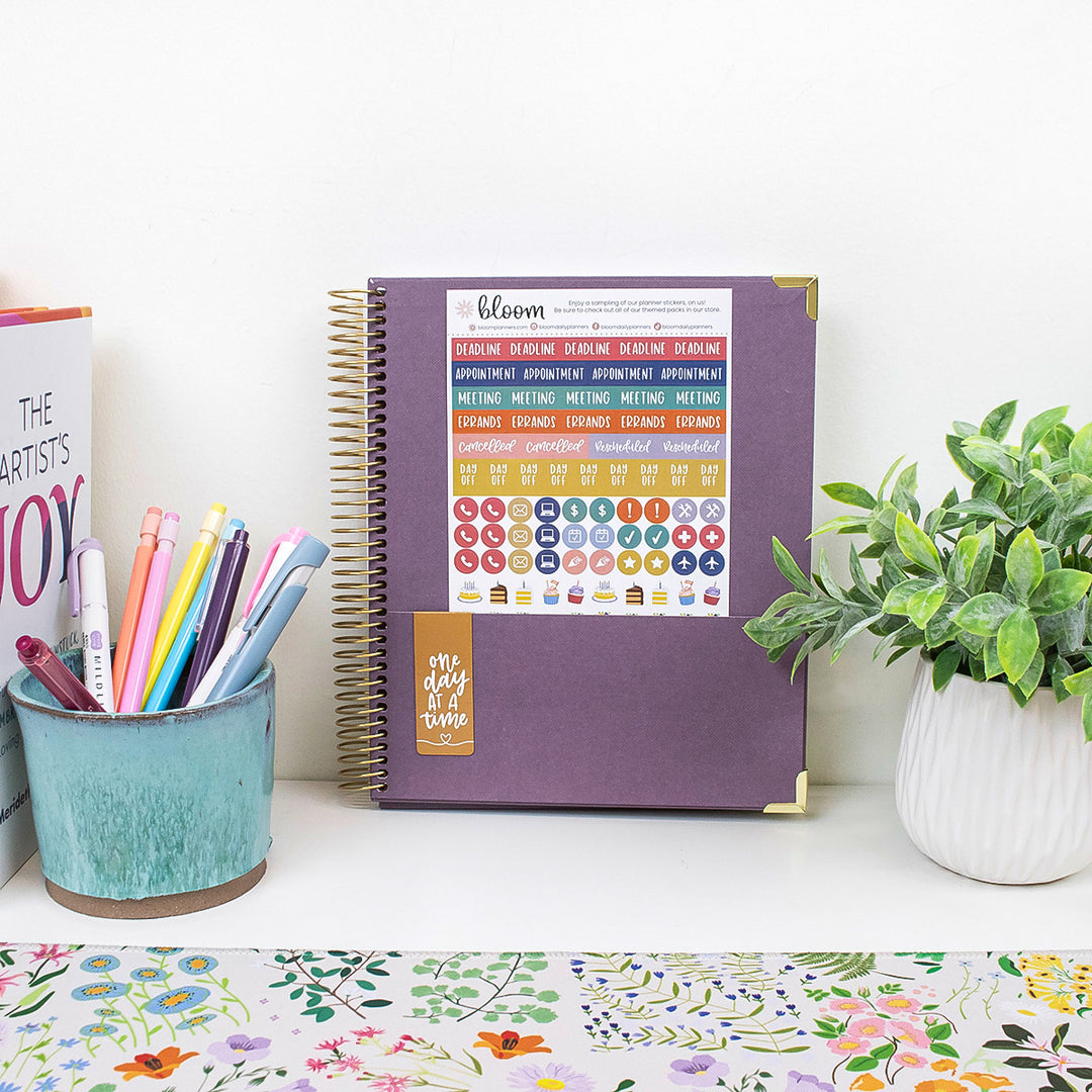 6-Month Undated Daily To-Do Planner, 7” x 9”, Purple Linen