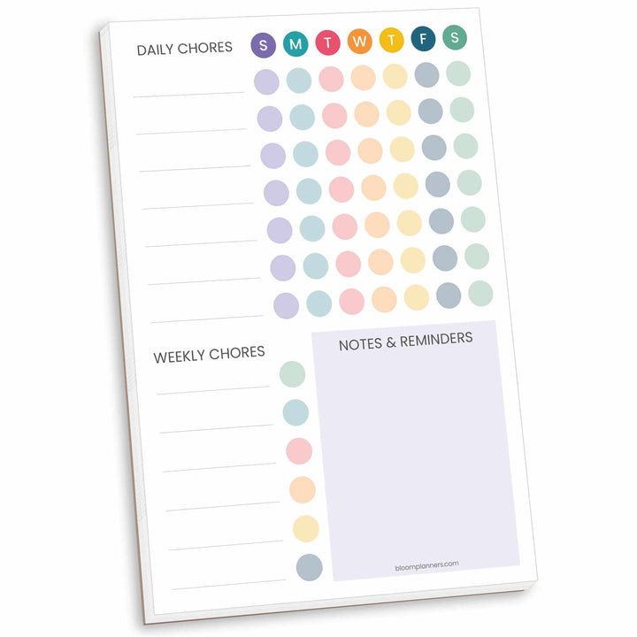 Planning Pad, 6" x 9", Chore Pad with Magnets, Bright