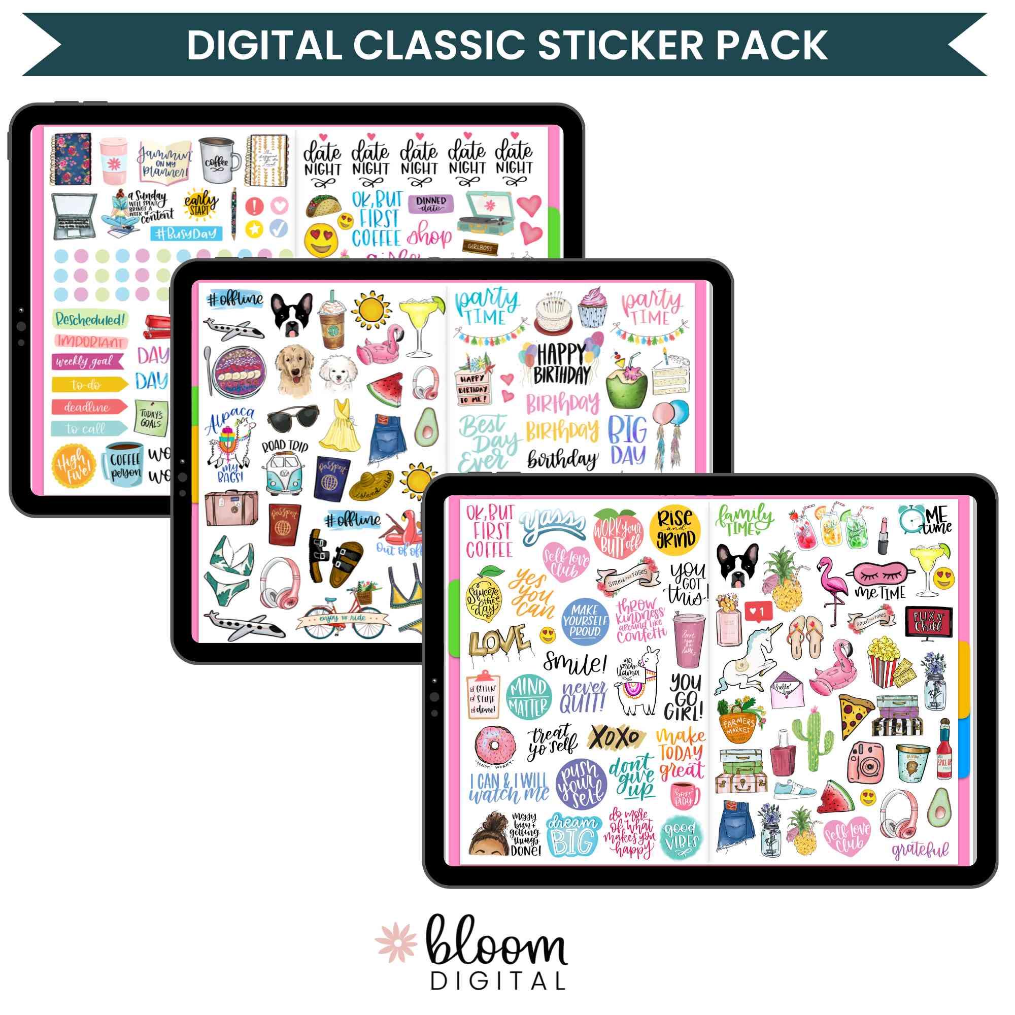 Digital Classic Stickers V1 for Digital Planning in GoodNotes - bloom ...