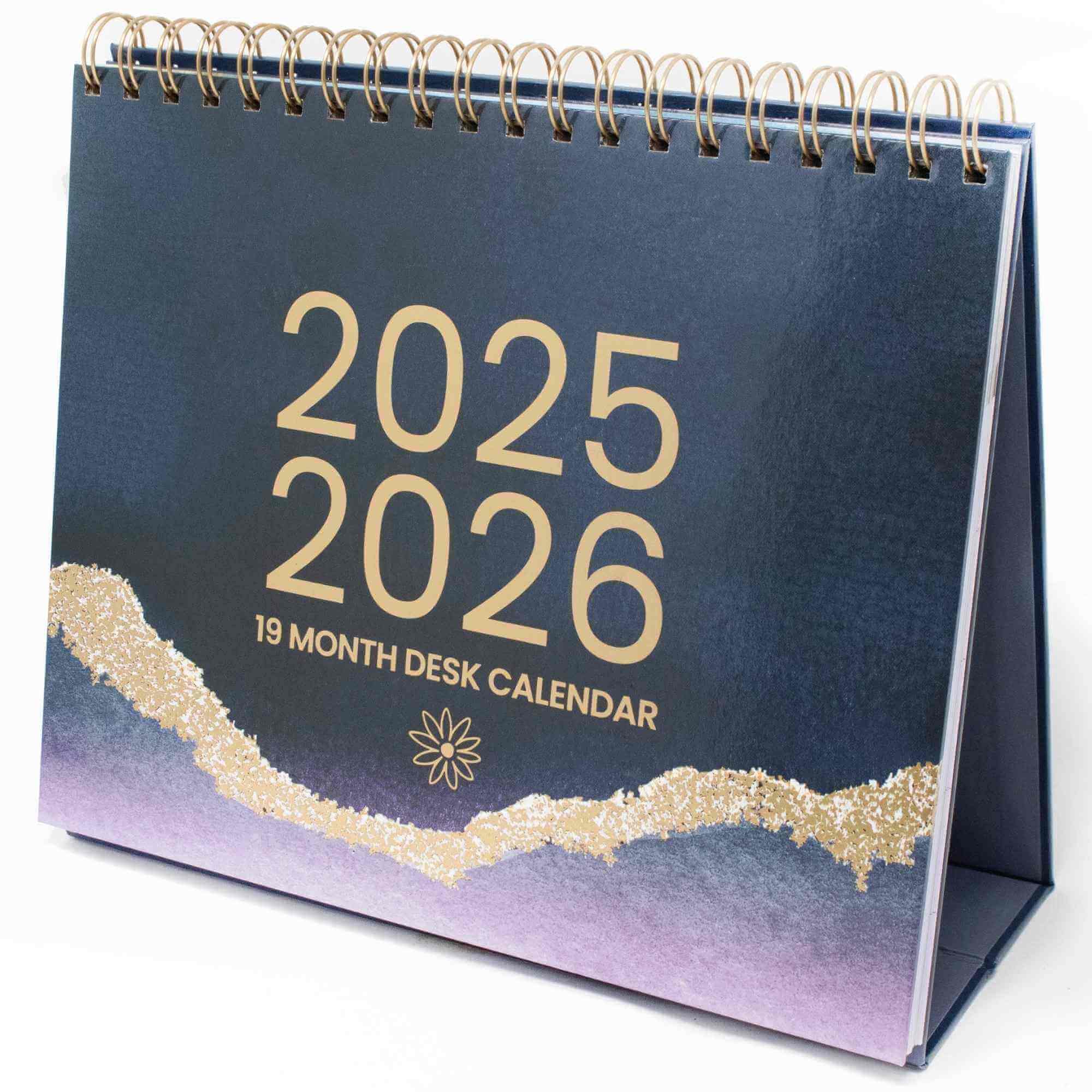 2025-2026 19 Month Standing Flip Desk Calendar, 8 2025-2026-19-month-standing-flip-desk-calendar-8-x-10-watercolor-bloom-daily-planners