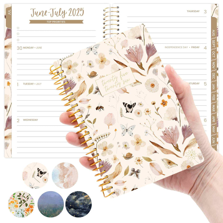 2025-26 Soft Cover Planner, 4" x 6", Butterfly Garden