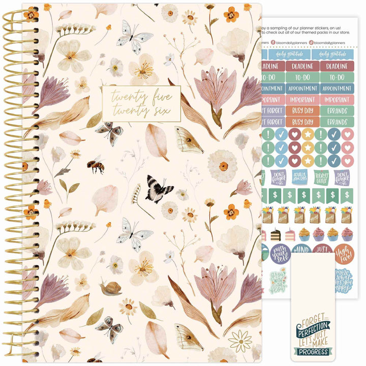 2025-26 Soft Cover Planner, 5.5" x 8.25", Butterfly Garden