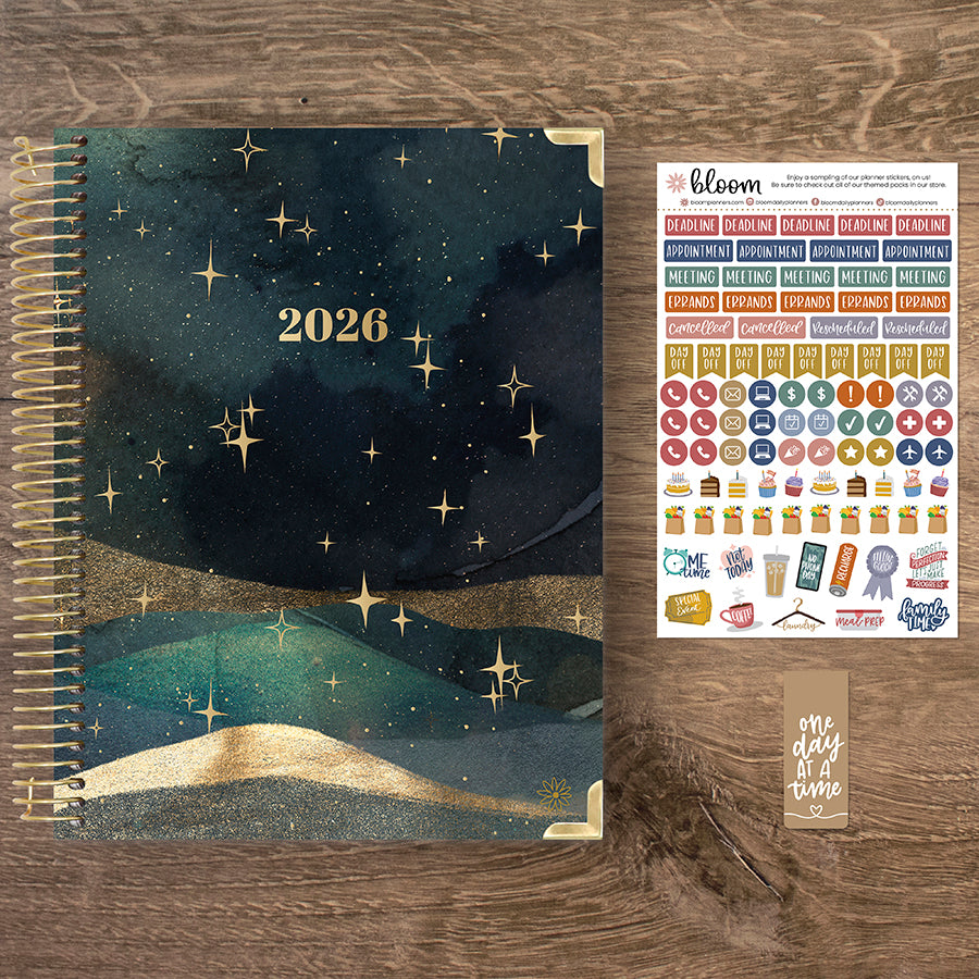 2026 Hard Cover Planner, 8.5" x 11", Celestial Skies