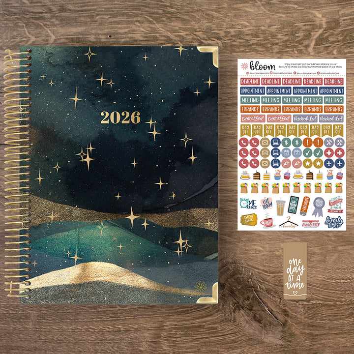 2026 Hard Cover Planner, 8.5" x 11", Celestial Skies